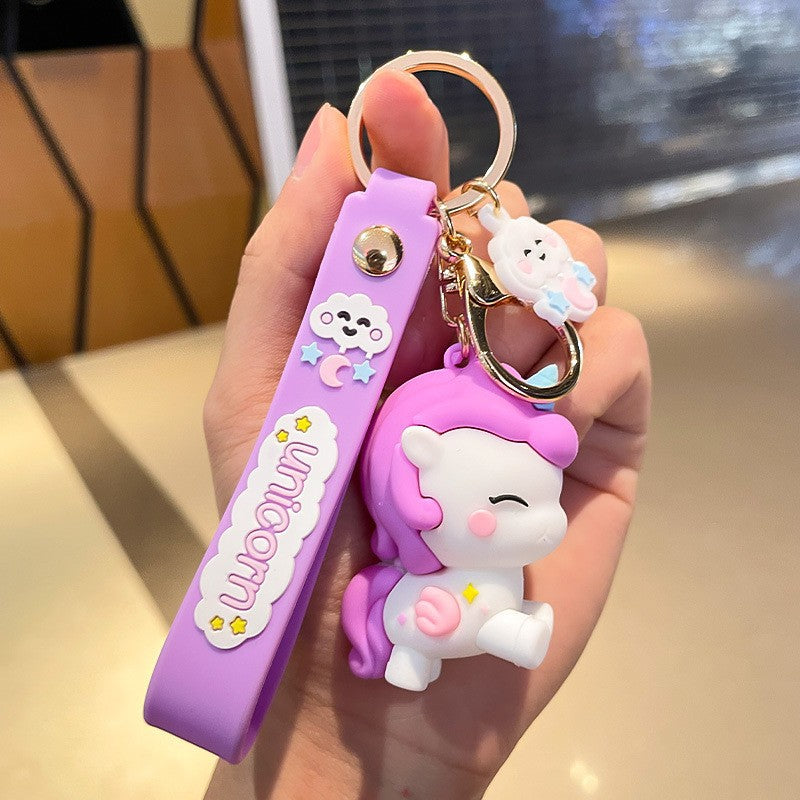 Wholesale Unicorn Hair Ball Silicone Keychains